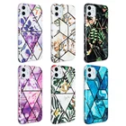 Hot Sale TPU IMD Electroplated Flower Design Marble Phone Cases for iPhone 11pro max 11
