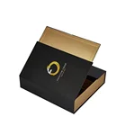 Custom Logo Black Matt Paper Rigid Cardboard Double door Opened Magnetic Lid Essential Oil Gift Box Packaging