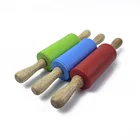 Colorful Mini Rolling Pin Wood Handles Silicone Rolling Pin