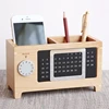 JAYI Custom High Quality Wooden Desk Calendar with Mobile Stand Pen Holder