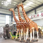 Decoration Animated Animal Statues Zoo Park Decoration Lifelike Giraffe Fiberglass Animal Statue