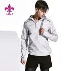 Wholesale Custom Made Half Zipper Design Shiny Men Sports Training Pullover Jacket