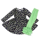 2019 Hot New Design Baby Girl Clothes Set Milk Silk Printed Smock Dress Outfits Cute Polka Dot Pants Set For Children
