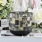 Sunny glassware empty tealight black glass candle jar container