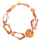 popular colorful circle link resin necklace resin chain for women