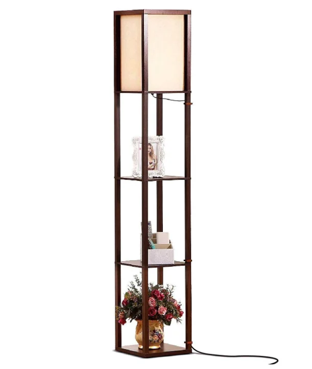 Modern LED Shelf Floor Lamp for living room Combo Narrow Side Table with Standing Accent Light