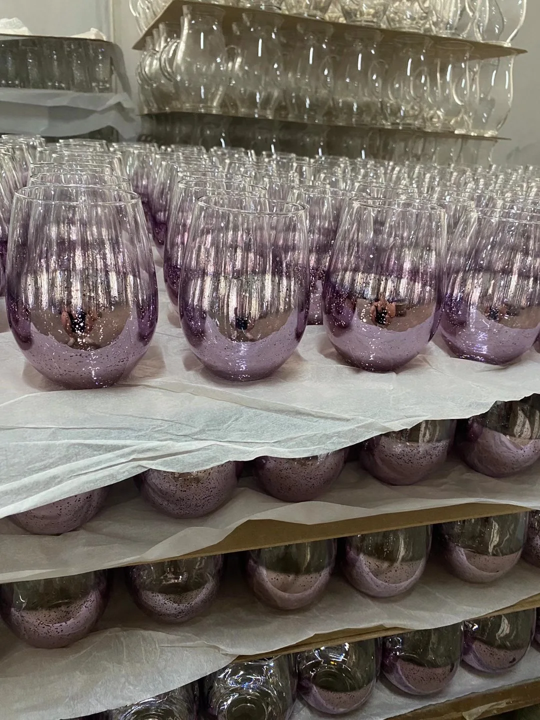 Hot Sale Valentine's Day Gift Starry Sky Cup Stemless Wine Glass Rainbow Glass Cups