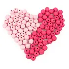 50pcs/Bag Cheap Mixed Color Large Hole Round Wood Spacer Beads For DIY Accessories