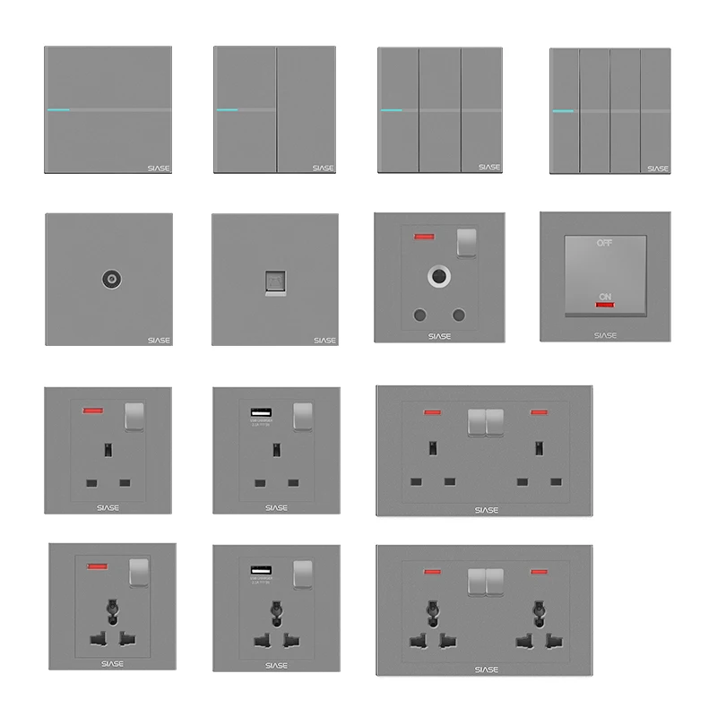 SIASE 250V 10A electric modern colored wall switch light home