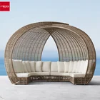 Outdoor Furniture Luxury Sunbed Outdoor Furniture Patio Garden Beach Rattan Daybed