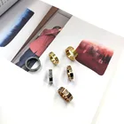 18k Gold Plated Zirconia Factory Price 18K Gold Real Gold Plated Ring Simple Zirconia Fashion Ring Jewelry Titanium Ring