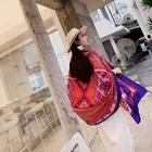 30 colors large size cotton and linen shawl flower printed women cotton scarf wholesale mix color