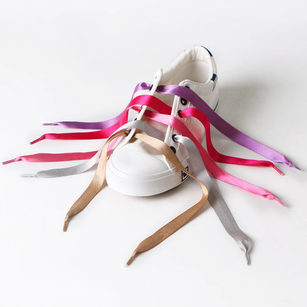 ribbon shoelaces flat color double-sided custom satin ribbon