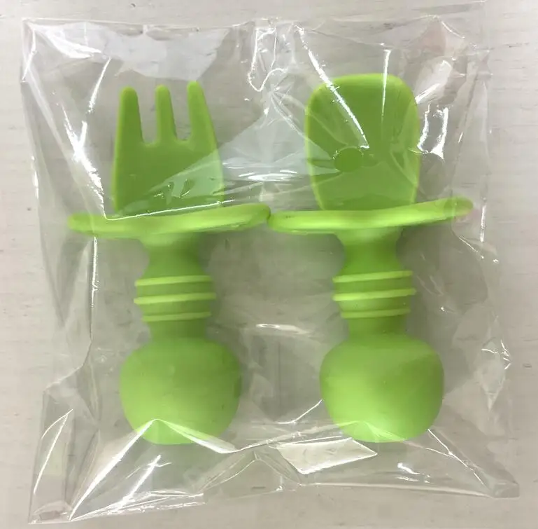 Custom Baby First Stage Feeding Utensils Set BPA Free Toddler Training Soft Tipped Pre Spoon Set BPA Free Silicone Baby Spoons manufacture