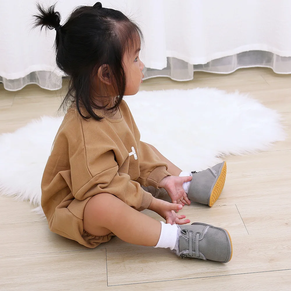 2020 Winter Warm Baby Boots Add Plush Shoes With Soft Sole Newborn Baby Shoes supplier