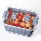 two-tier fruit and vegetable baskect High quality eco-friendly plastic fruit fast food baskets for kitchen