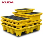Kuda drum spill pallet oil leakage plastic proof spill pallet 2 drum 4 drum spill pallet