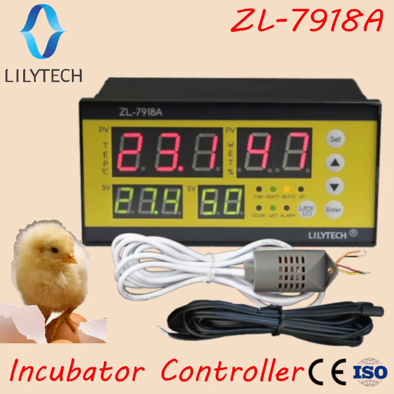 ZL-7918A ، تحكم حاضنة البيض ، تحكم xm-18 سينسيكاتور ، درجة الحرارة و وحدة تحكم في الرطوبة للحاضنة ، Lilytech