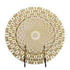 2020 Fashion Shaped China Factory Clear Glass Dinnerware Rose Gold Charger Plates Set for Wedding