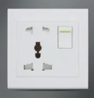 concise design 2020 new product without indicator light 250V 13A 5 pins five holes universal socket with switch