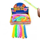 TPR capsule toys soft hairy ball toy long spiky squeeze worm stretchy caterpillar puffer ball
