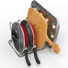 Delicate Kitchen Cabinet 5 Floor Adjustable Compartments Pan and Pot Lid Organizer adjustable kitchen shelf
