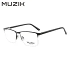 JS044 Handmade fashion men square metal stainless steel optical eyeglasses frame eyewear