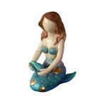 lovely Handpainted craft Modern Resin Mermaid Sculpture for Home Decoration