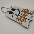 Plaque Plaque Children Cute Ghost Shaped Boo To You Wooden Hanging Sign Plaque For Halloween Party