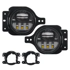 ASEND black chrome bezel cheaper round 4inch led fog light for jeep wrangler jl 2018 2019