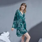 Nightdress Wholesale Custom Sexy V-neck Nightdress Summer Women's Shirt Sleepwear Casual Long Sleeve Nightwear Pajamas