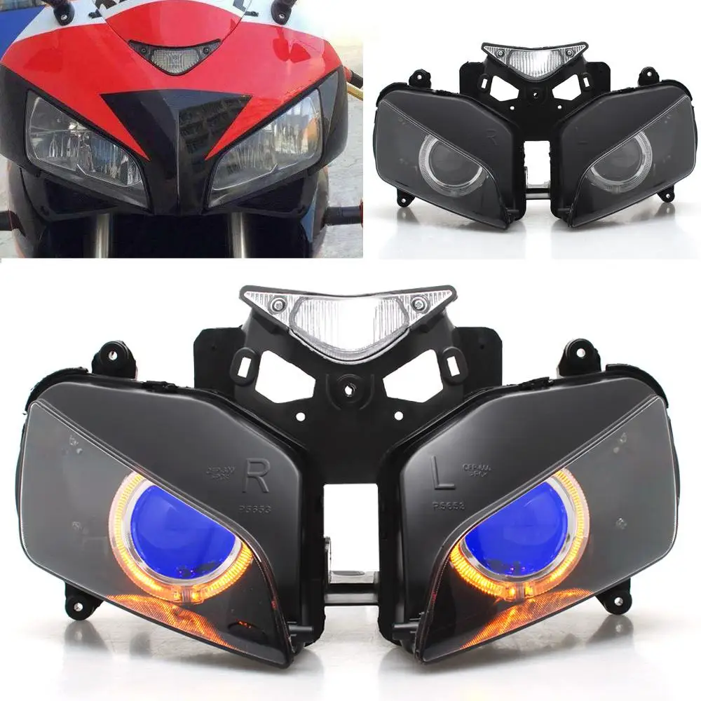 Assembly HID Projector Yellow Angel Blue Devil Eye Headlight Fit For Honda CBR1000RR Front Headlamp