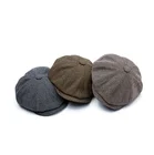 Cheap beret hat with high quality folding biona 100% cotton checked design for men women