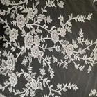 Wedding Dress Embroidery Corded Lace Fabric With Beads Sequins For Bridal
