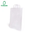 Wholesale Fashion Customized Printed Logo Shopping Gift With Paper Rope White Kraft Paper Bags