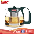 Free Sample lilac glas korean kitchen/cafe/restaurant/tea time electric black glass water/rose/tea pot/tea making set