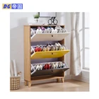 Swing door simple design floor shoes organizer cabinet with wood legs