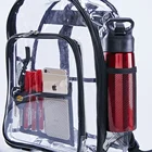 Clear transparent pvc school backpack outdoor packing with student laptop