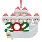 2020 Quarantine Personalized Ornaments Survivor Family Of 5 With Face Hand Sanitized Christmas Ornament