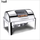 Hotel Stove Warmer Guangzhou Hadi Catering Ware Golden Food Warmer Alcohol Stove Chafing Dish Round Stainless Steel