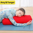 supportive cotton yoga bolster pillow round cushions