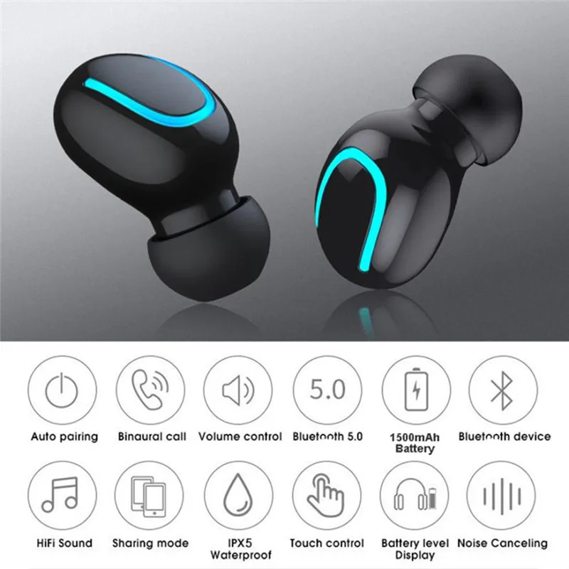 Q32 Hight Quality Chips Bluetrum Watch Earphone Earbuds with 1500mah Charging Case Unique Sports Earphone Earbuds Tws - ANKUX.COM