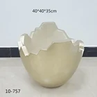Pot Light Weight Large Bowl Nursery Fiberglass Planter Pot Of Champagne Color