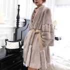 2019 Fashion Winter Long Stand Natural Mink Coat Women Real Fur Jacket