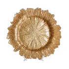 Different Shaped And Colored Supply Gold Colored European Style Glass Dinner Plates