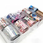 Nail Art Foil Transfer Paper Starry Sky Wrap Sticker Glitter Roll Mixed Pattern Set for Manicure Design Supplies