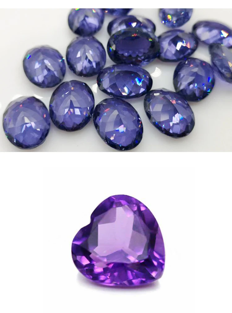 Lab Created Good Quality Wax Setting Various Color Loose Nano Sital Synthetic Clear Blue Sapphire Gemstone