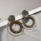 New Model Wholesale Geometric Women Customize Earrings Wooden Earrings