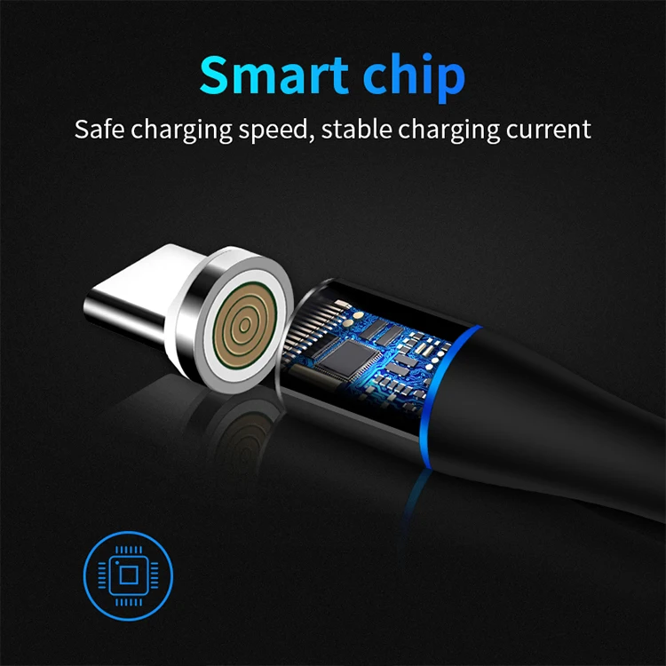 Amazon Hot sale 3A fast charging Current nylon Fabric type C 3 in 1 Magnetic USB Cable for iPhone for xiaomi - ANKUX.COM