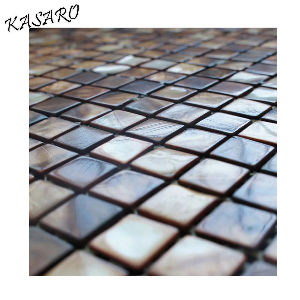 Brown Mother Of Pearl Shell Tile Mesh-mounted Mosaic